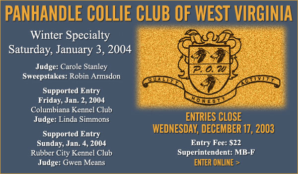 Panhandle Collie Club of West Virginia -- Jan. 3