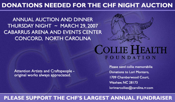 Collie Health Foundation -- 2007 Annual Auction and Dinner