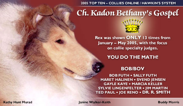 Kadon/Incandescent/Bethany -- Ch. Kadon Bethany's Gospel