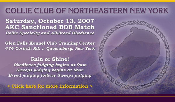 Collie Club of Northeastern New York -- Saturday, Oct. 13
