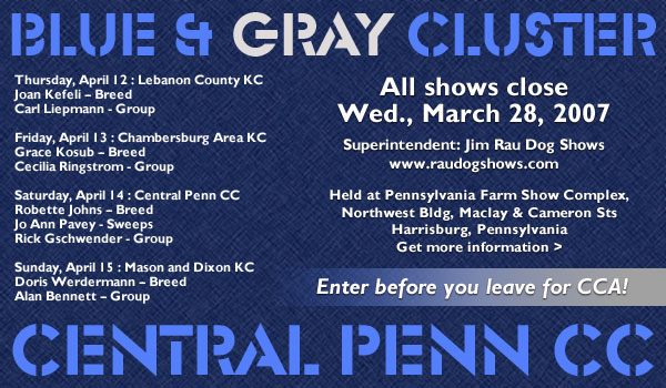Central Penn Collie Club -- Blue & Gray Cluster, April 12 - 15, 2007