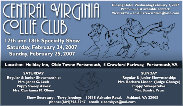 Central Virginia Collie Club -- February 24 & 25, 2007