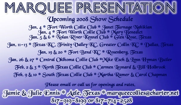 Marquee Presentation -- Upcoming shows