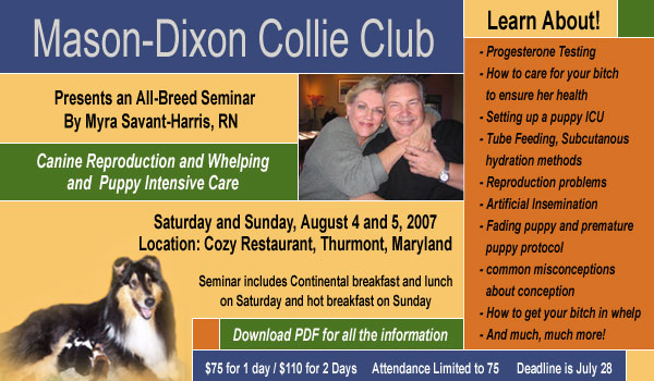 Mason-Dixon Collie Club -- 2007 Seminar