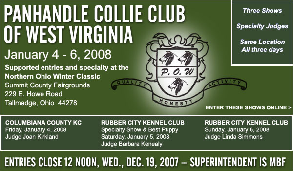 Panhandle Collie Club Of West Virginia -- January 5, 2008