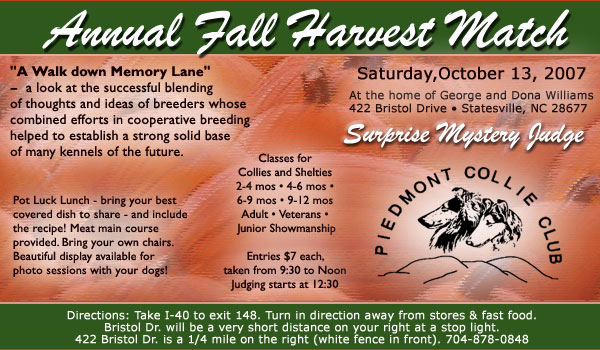 Piedmont CC -- 2007 Annual Fall Harvest Match