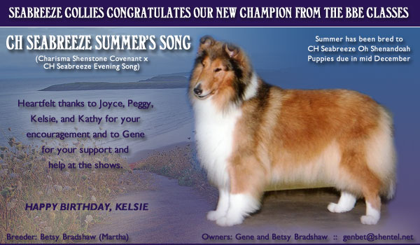 Seabreeze -- CH Seabreeze Summer's Song