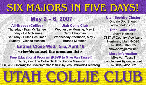 Utah Collie Club -- May 2 - 6, 2007