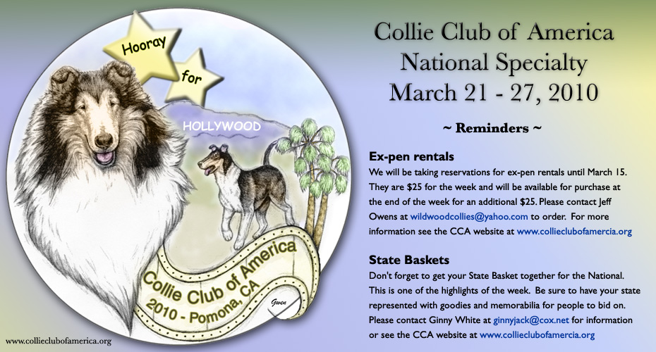 Collie Club of America -- 2010 National Specialty -- Hooray for Hollywood -- The CCA 2010 Premium Lists