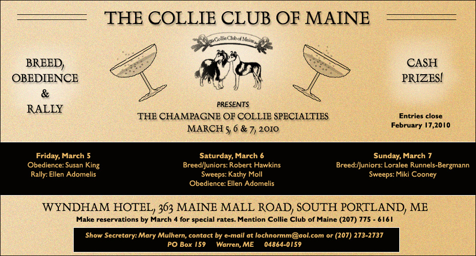 The Collie Club of Maine -- 2010 Upcoming Specialties