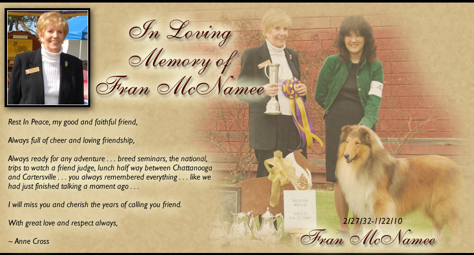 Anne Cross -- In Loving Memory Of Fran McNamee