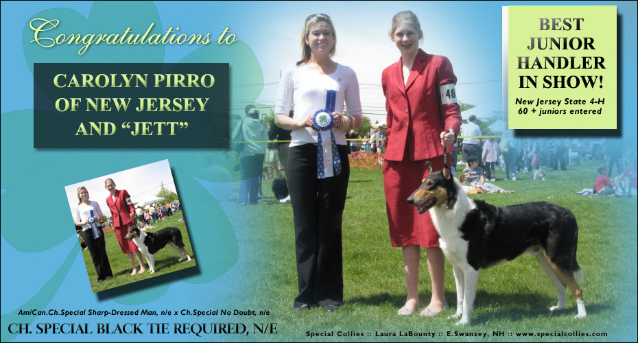 Special Collies Congratulates Carolyn Pirro and "Jett"