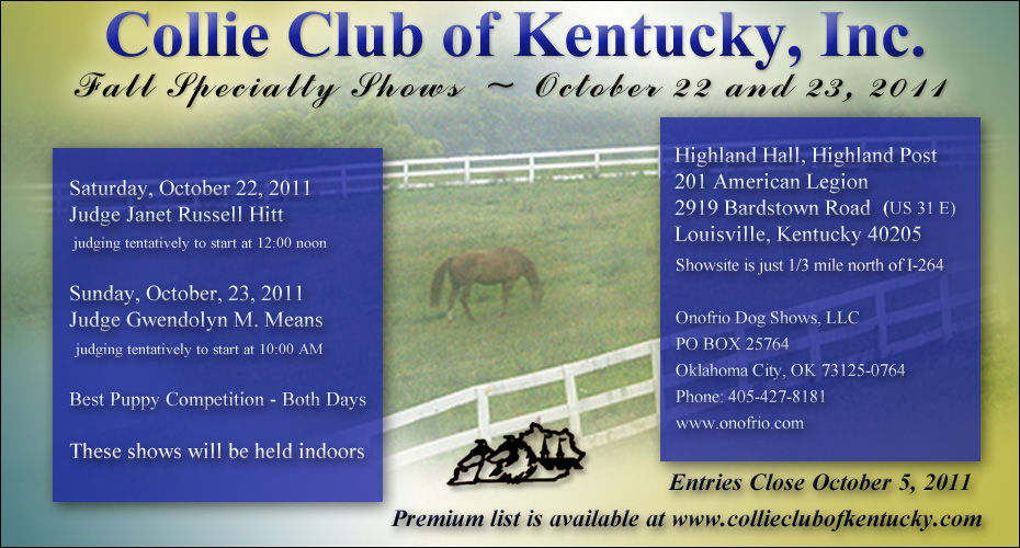 Collie Club of Kentucky -- 2011 Fall Specialty Shows