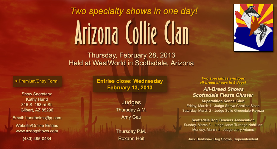 Arizona Collie Clan -- Two specialties shows in one day -- Thursday, February 28, 2013
