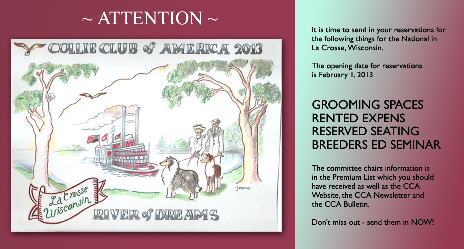 Collie Club of America -- 2013 National Specialty Reservations