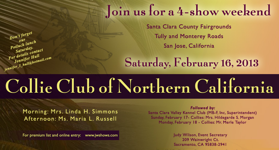 Collie Club Of Northern California -- 2013 Specialty Shows