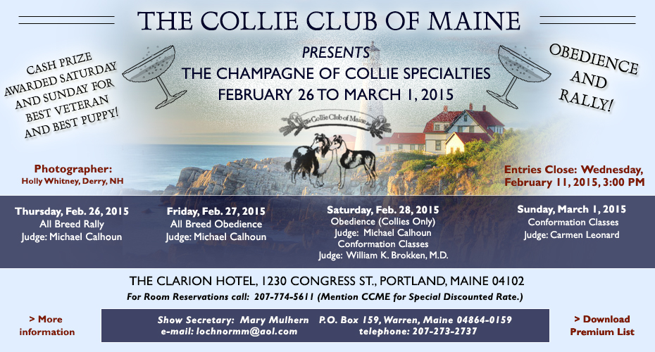 Collie Club of Maine -- 2015 Specialty Shows and Obedience and Rally