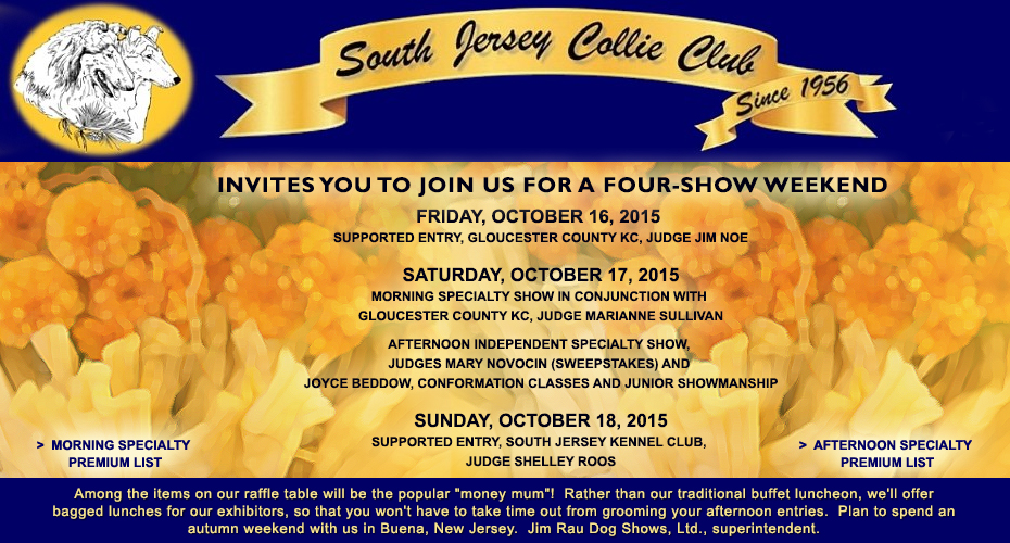 South Jersey Collie Club -- 2015 Four-Show Weekend