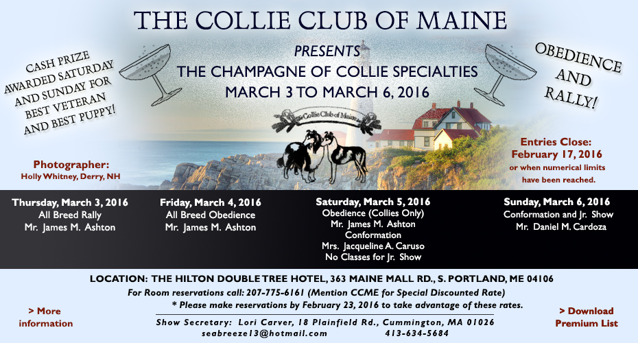 Collie Club of Maine -- 2016 Specialty Shows