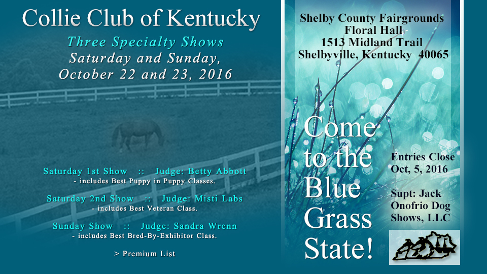 Collie Club of Kentucky -- 2016 Specialty Shows