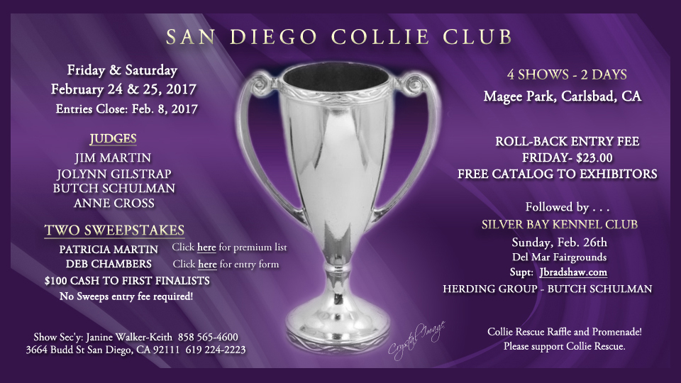 San Diego Collie Club -- 2017 Specialty Shows