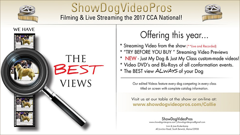 ShowDogVideoPros -- 2017 Live Streaming Video from the CCA in Sacramento