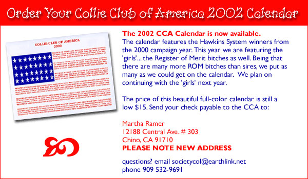 Collie Club of America Calendar