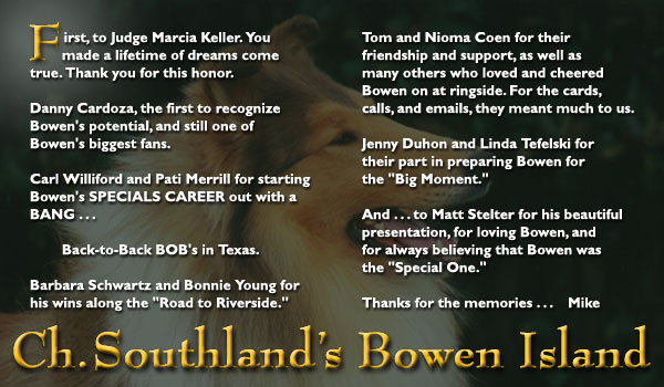 Southland Collies -- Ch. Southland's Bowen Island