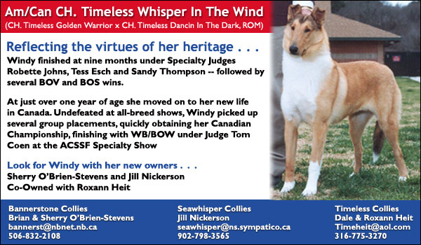 Timeless/Bannerstone/Seawhisper -- Ch. Timeless Whisper in the Wind 