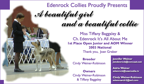 Tiffany Baggaley and Ch. Edenrock It's All About Me