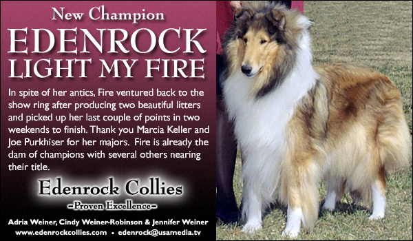 Ch. Edenrock Light My FIre