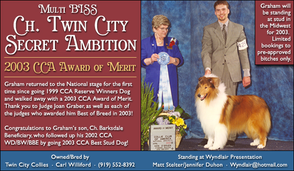 Ch. Twin City Secret Ambition