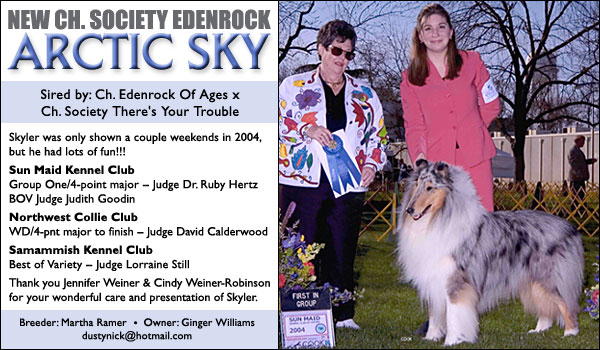 Ch. Society Edenrock Arctic Sky