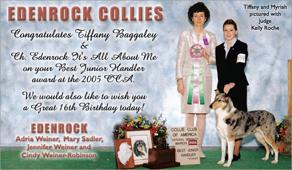 Tiffany Baggaley and Ch. Edenrock It's All About Me