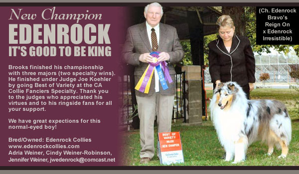 Ch. Edenrock It's Good To Be King