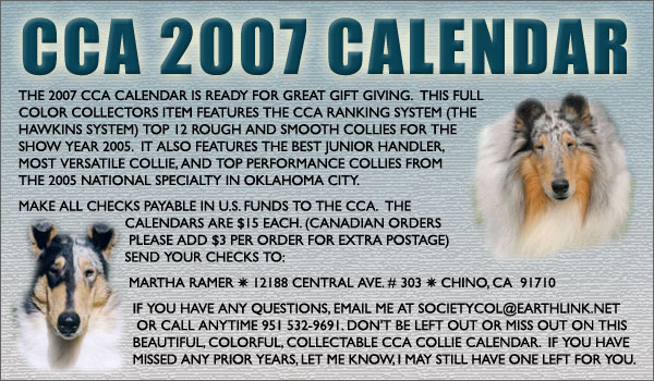 Collie Club of America -- 2007 CCA Calendar