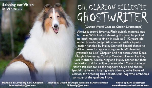 Angie Gillespie and Anne Sinclair -- CH. Clarion Gillespie Ghostwriter