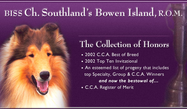 Ch. Southland's Bowen Island, ROM