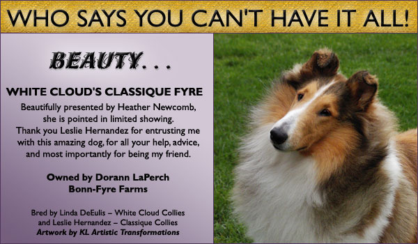 Bonn-Fyre -- White Cloud's Classique Fyre CDX, CD, RE, RA, RN, HIC, CGC, TDI