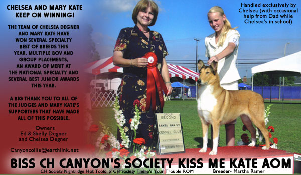 Canyon -- CH Canyon's Society Kiss Me Kate