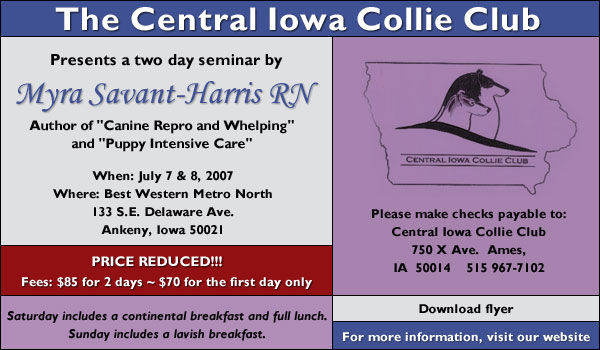 Central Iowa Collie Club -- 2007 2 day seminar