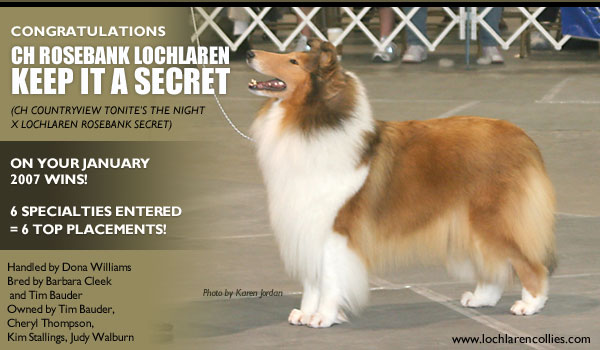 Lochlaren -- CH Rosebank Lochlaren Keep It A Secret