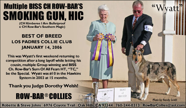 Row-Bar -- CH Row-Bar's Smoking Gun, HIC