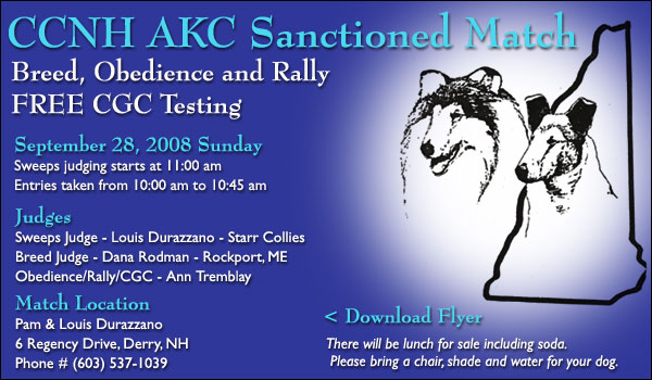 CCNH AKC Sanctioned Match -- September 28, 2008