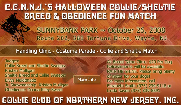 Collie Club of Northern New Jersey -- Halloween Collie/Sheltie Breed and Obedience Fun match 