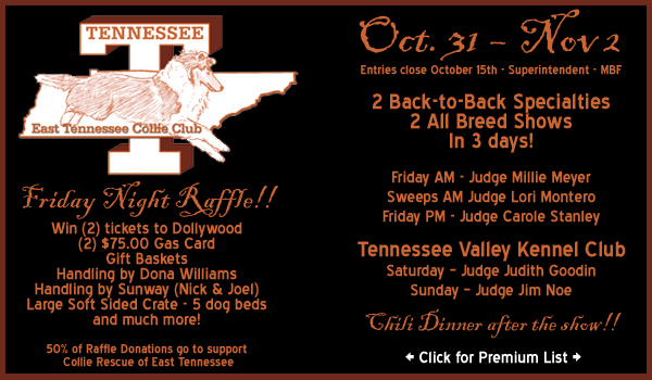 East Tennessee Collie Club -- Oct. 31 - Nov. 2