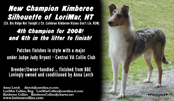 Lorimar/Kimberee/Anna Lerch -- CH Kimberee Silhouette of LoriMar, HT