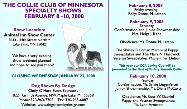 Collie Club of Minnesota -- February 8-10, 2008