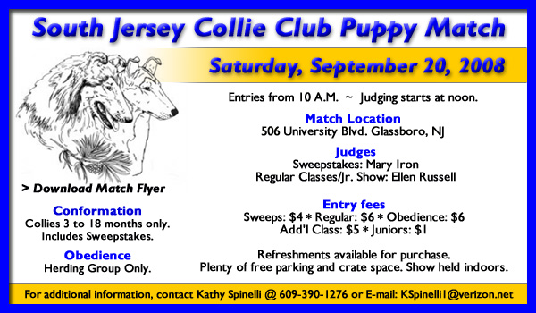 South Jersey Collie Club Puppy Match -- Sept. 20, 2008