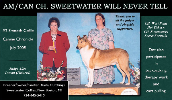 Sweetwater -- AM/CAN CH Sweetwater Will Never Tell